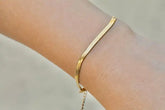 Gold Herringbone Bracelet  18k Gold Filled Snake Chain Bracelet  Dainty Gold Bracelet  Gold Flat Chain Bracelet  Stacking Bracelet
